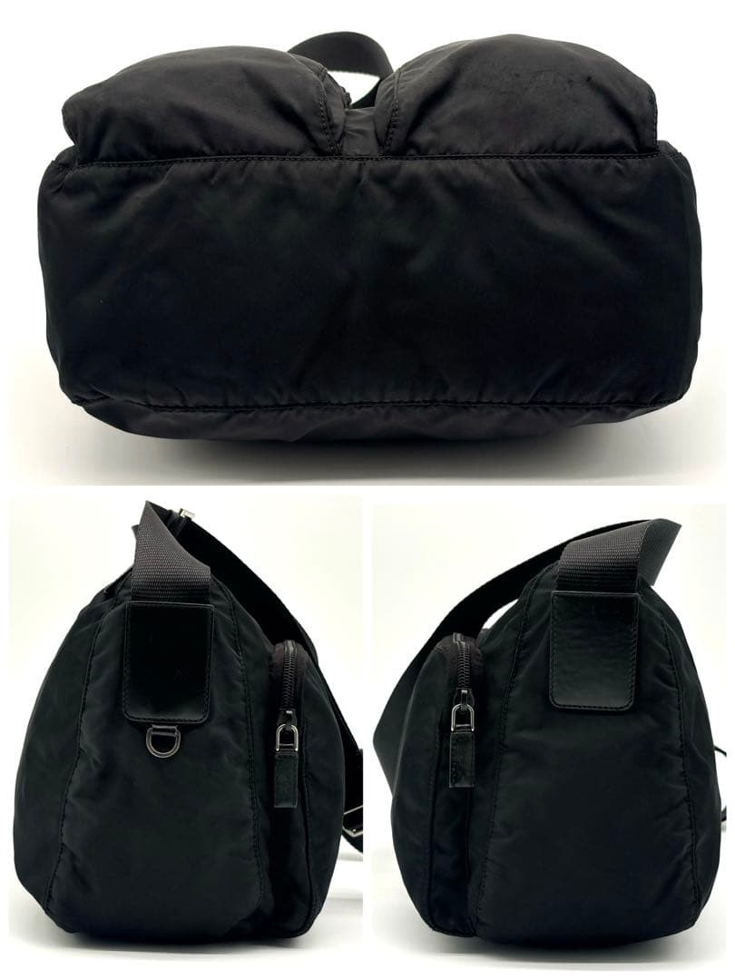 PRADA Triangular Plate Double Pocket Nylon Should… - image 4