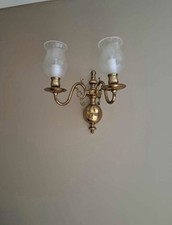Decorative Twin Wall Lights X3 Vintage Style Antique Brass
