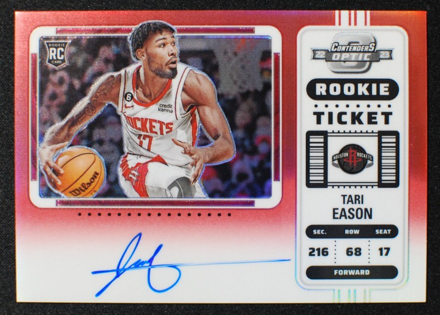 🌟 TARI EASON 2022-23 Optic Contenders Rookie Ticket RED PRIZM AUTO /99 Rockets