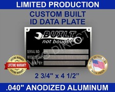 TRAILER SERIAL NUMBER ID TAG DATA PLATE CUSTOM BLANK 2 3/4" x 4 1/2" USA