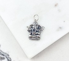 Colgante vintage de plata de ley 925 con dije de elefante hindú