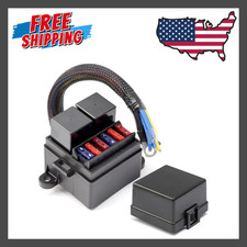Pre-Wired Fuse Relay Box with 2 Relay Slots and 6 ATC/ATO Fuse Holder, 2 4Pin 80