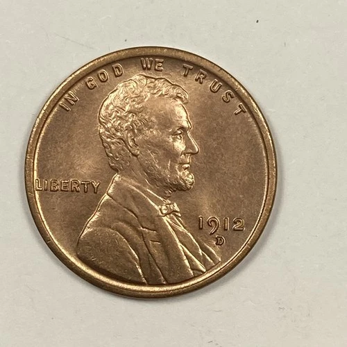 1912-D Lincoln Cent .01. Near Gem Red Brilliant Unc.