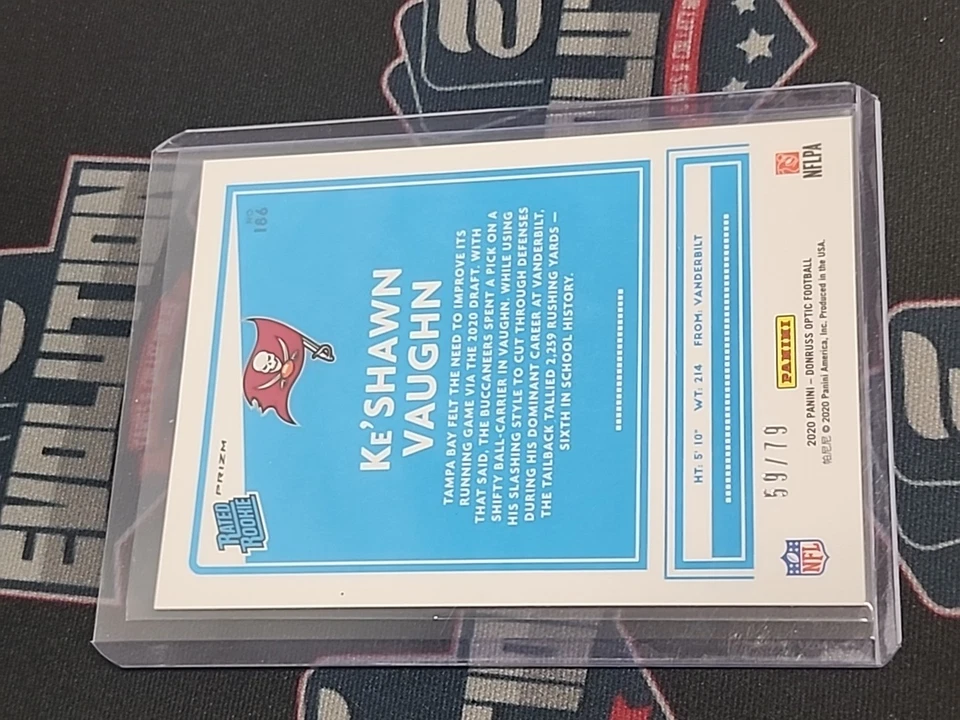 2020 Panini Donruss Optic RC Pink Velocity Prizm #186 Ke'Shawn Vaughn /79 - Image 2 of 2