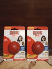 2 Red KONG Balls Hard Rubber New In Pkg Small/Petit 35 lbs Or Under