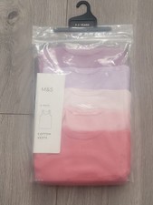 Marks and Spencer Girls Pack Cotton Vests Colour Pink Mix Size 2-3 Years