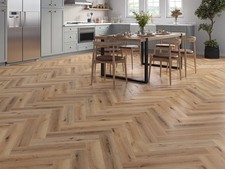 Natural Oak LVT Herringbone Click Fit Waterproof Vinyl Flooring 2.36m² Pack