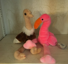 lot of 2 Ty Beanie baby  Pinky Flamingo & Stretch