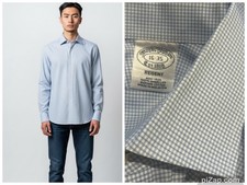 Brooks Brothers Dress Shirt Men's 16 35 Regent Fit Non Iron Supima Blue Check