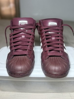 Kids High top Adidas Pro Model  Burgundy  Size 5 Preowned Amazing Condition