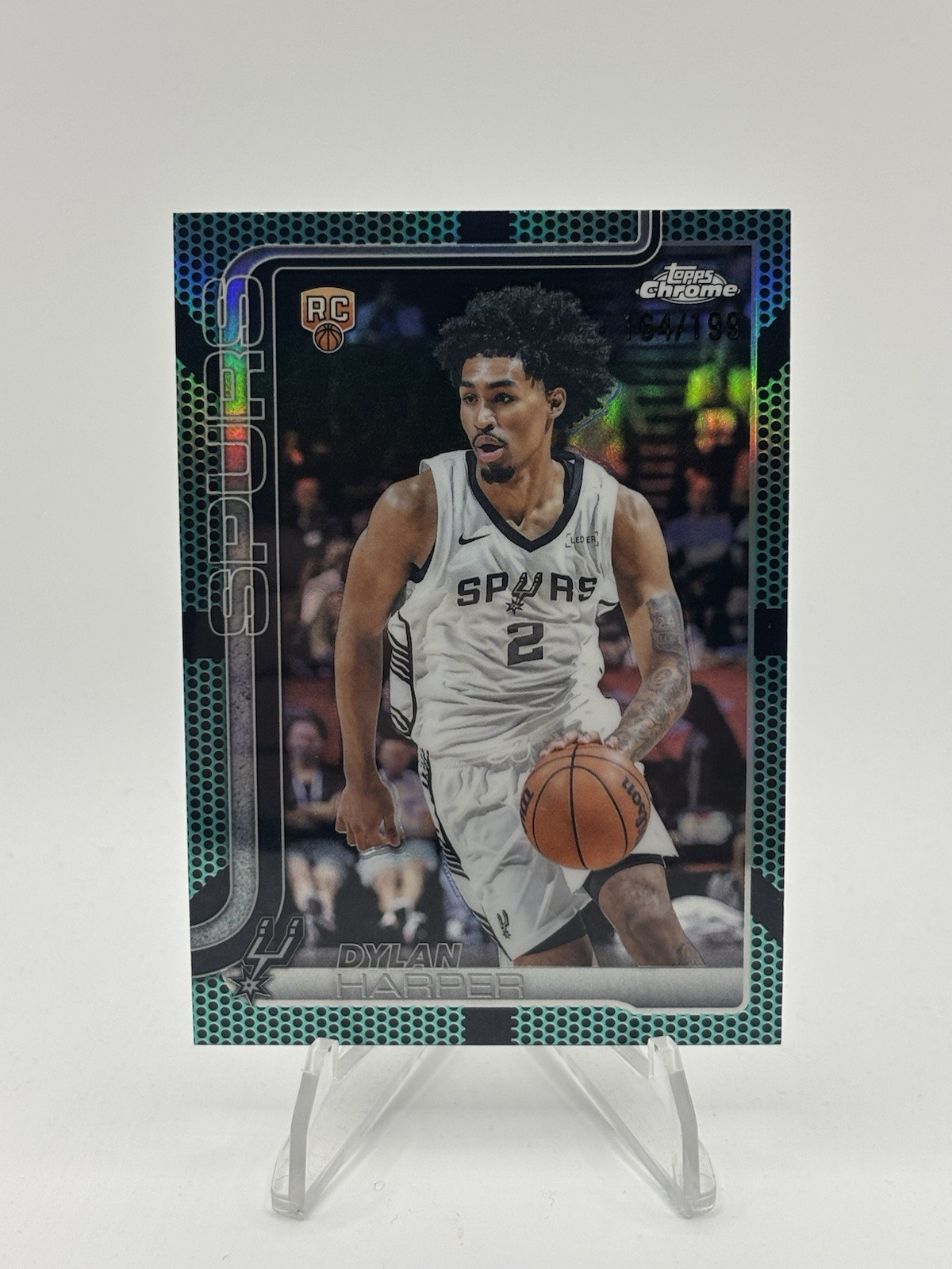2025-26 Topps Chrome - Dylan Harper #252 Aqua Basketball Refractor 164/199 (RC)