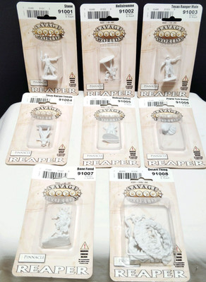Reaper Savage Worlds Miniatures Lot 8 Figures 91001-91008 Pinnacle New Sealed