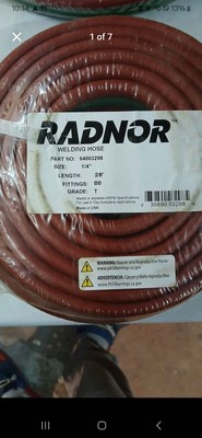 NEW! RADNOR Twin Welding Hose, 1/4 Dia, 25 Ft, Grd T, 64003298