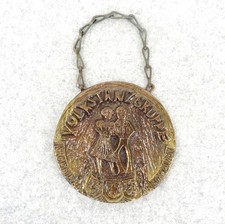 Vintage Swiss Volkstanzgruppe Hergiswil Brass Hanging Medallion Plaque Brunner