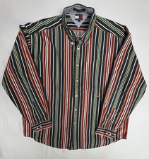 Vintage 90s Tommy Hilfiger XL Striped Cotton Long Sleeve Button-Down Shirt Men