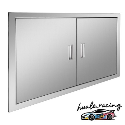 Stainless Steel Outdoor Kitchen Double Access Door 33W x 22H Inch Flush Mount