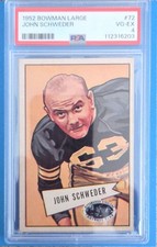 1952 Bowman Large #72 John Schweder Pittsburgh Steelers SP PSA 4 VG-EX