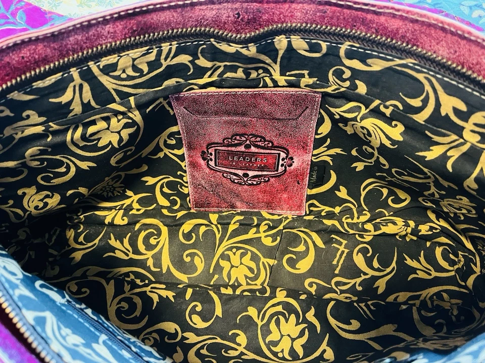 Leaders In Leather Hand Tooled Leather Shoulder Bag Stunning Pink Trendy Shape - Image 3 of 4