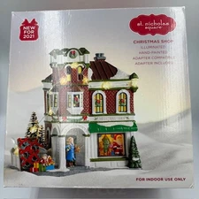 St. Nicholas Square Christmas Shop Illuminated Hand Painted 2021