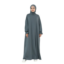 Dubai Women Abaya Muslim Long Dress Mxi Robe Hooded Ramadan Kaftan Oversize Gown