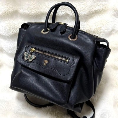 Beautiful item ANNA SUI bag leather butterfly Handbag Japan