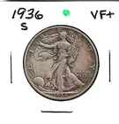 1936 "S" WALKING LIBERTY HALF DOLLAR***VF+***