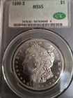 1880-S Morgan Silver Dollar MS 65 CAC Coin