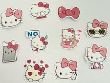 10 PCS Hello Kitty Die Cut Cute Kawaii Stickers Approx 2" Phone Cool FREE SHIP