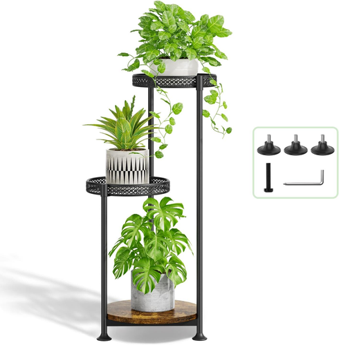 Plant Stand Indoor Outdoor Clearance, 3 Tier Metal Flower Shelf Pot Holder, Tall - Picture 8 of 12