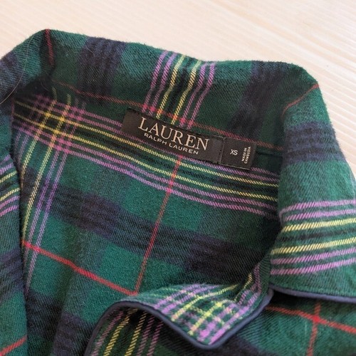 LAUREN RALPH LAUREN Tartan Plaid Brushed Twill Long Sleeve Pajama Set Size XS - Picture 5 of 12