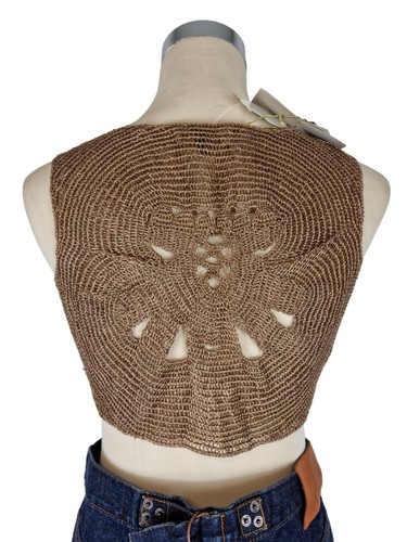 Women Gilet Day Birger Et Mikkelsen Real Metallic/Cotton Embroidered Copper Top - Picture 4 of 14