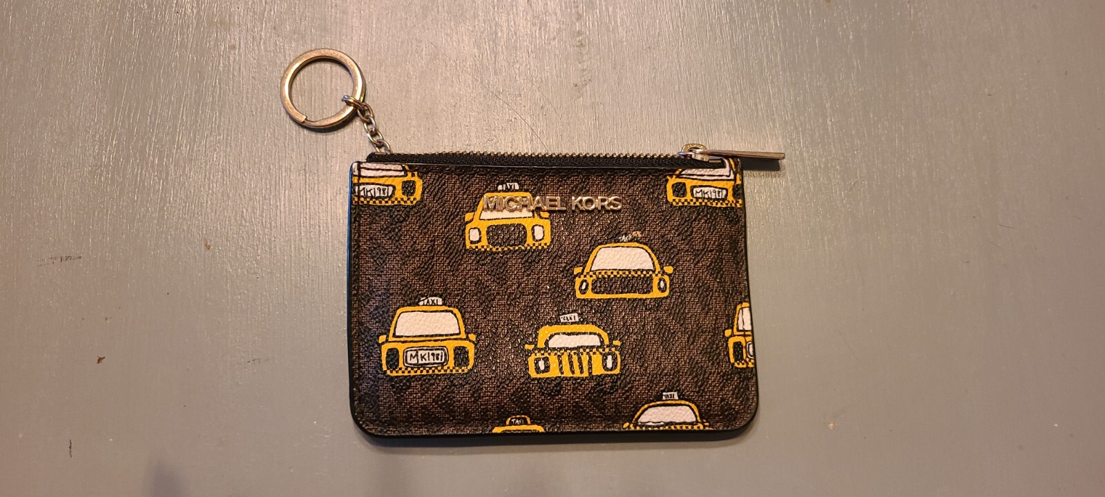 Michael Kors Jet Set Small Top Zip Coin Pouch ID Card Holder Key Ring Wallet