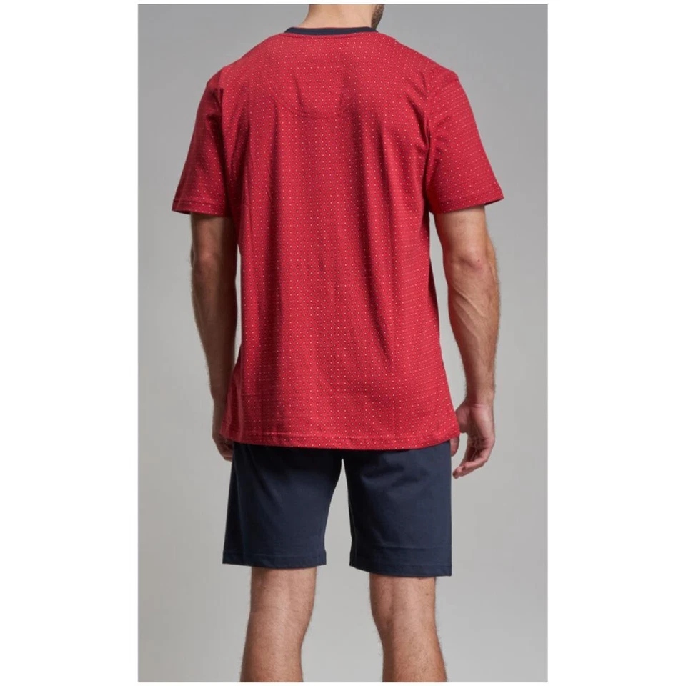 Götzburg Herren kurzer Schlafanzug Baumwolle Shorty Manhatten 1/2 Arm Pyjama - Bild 2 von 3