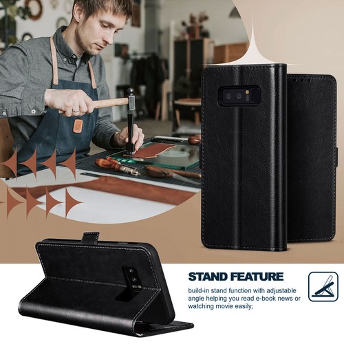Funda de cuero para Samsung Galaxy Note 8 tarjeta billetera funda protectora de pantalla - Imagen 21 de 45