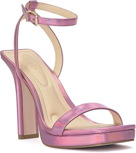 Jessica Simpson Adonia Sandali con plateau alla caviglia, rosa chiaro irridescente, 5M - Foto 1 di 3