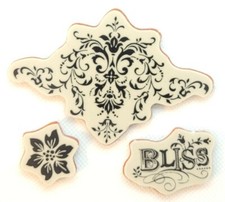 Bliss Poinsettia Victorian Scroll Cling Stamp