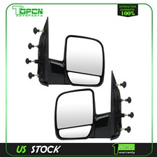 Pair Side View Manual Mirrors For 02-08 Ford E150 E250 E350 E450 E550 Van
