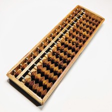Japanese Wooden Abacus Soroban Nakamura Vintage 90 Beads 15 Rods Calculator A16