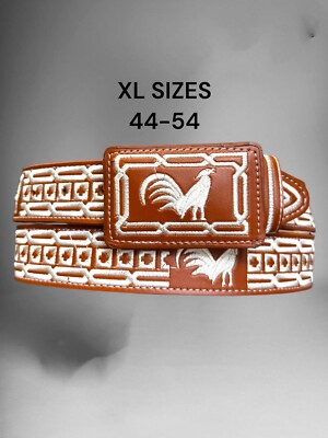 Cinto bordado Piteado Gallo Men s Western Cowboy Belt embroidered Rooster