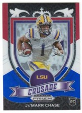 Ja'Marr Chase 2021 Prizm Draft Picks Prizms Red White and Blue RC #162 Crusade
