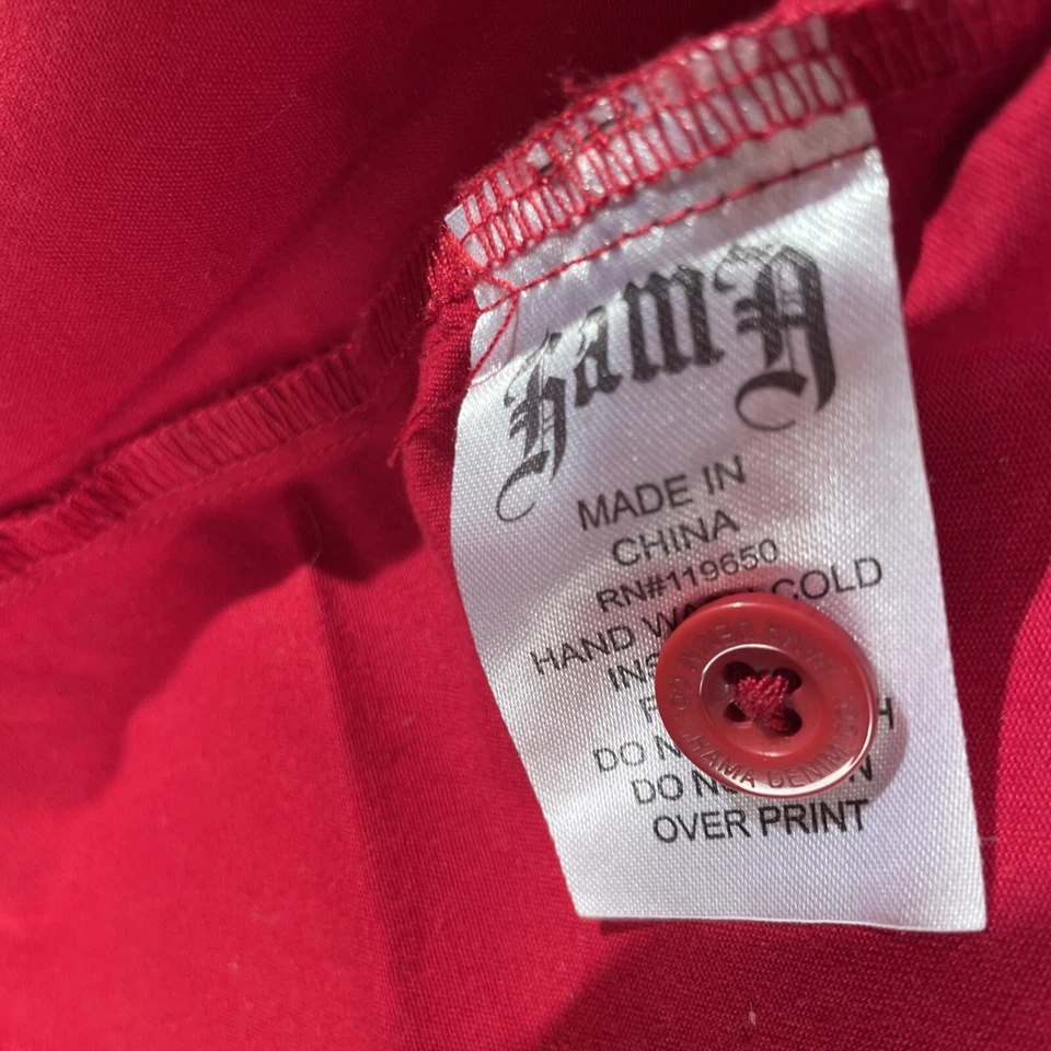 Vintage Hama Fine Denim Company Shirt Red/Black Men’s Size 3XL - Image 3 of 4