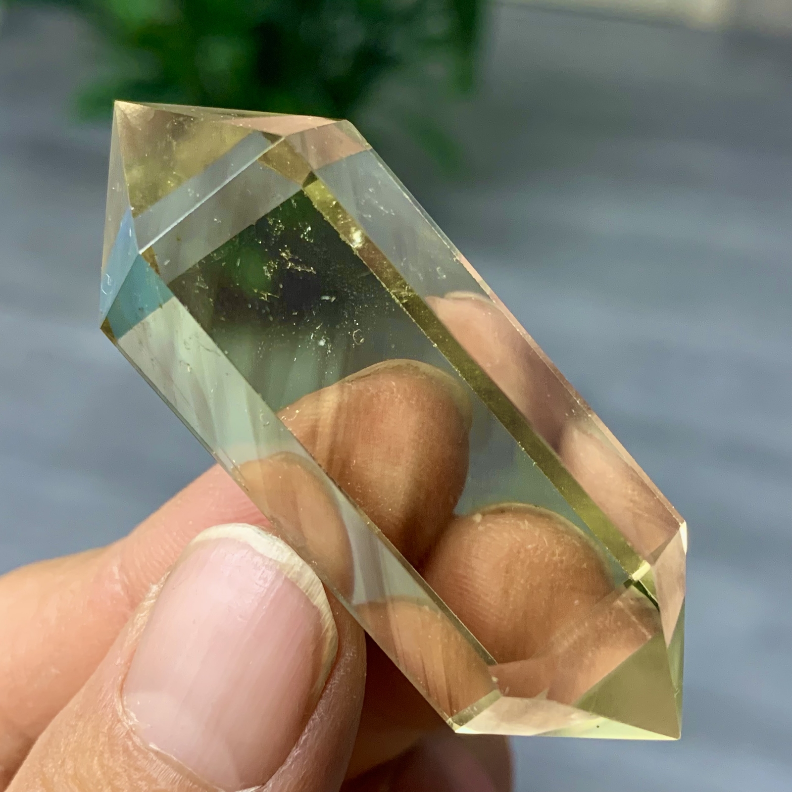 28G Natural Citrine Quartz Obelisk Crystal Double Point Wand Reiki Healing Gem