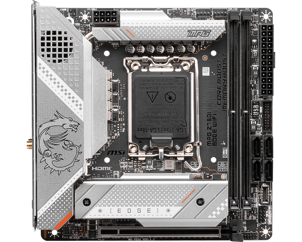 MSI MPG Z790I Edge WiFi Gaming-Mainboard (Mini-ITX) - Für Intel 12./13. Gen, DDR5, PCIe 5.0, Wi-Fi 6E