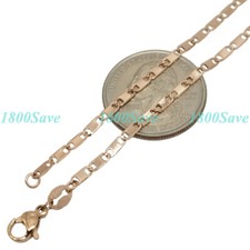  BUY 1 GET 1 FREE 18K Rose Gold Filled Flat Mariner Link Anchor Chain Necklace