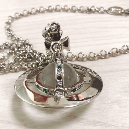 Brands Large 3D Silver Orb Pendant Necklace with Packaging