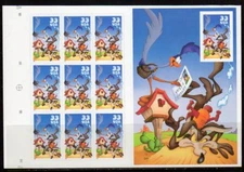 U.S. STAMPS #3391 -- 33c RUNNER & COYOTE S/S w PLATE # --  MINT