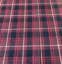 Red Black Plaid Fabric Material 36" Width 1/2 Yard Checkered Design