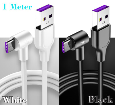 10pcs 3.3FT Right Angle Type-C To 5A USB3.1 Super Fast Data Charger Cable Lead