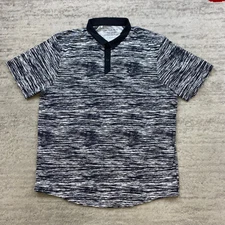 Under Armour Iso Chill Polo Shirt XL Black White Golfer Heather Performance Mens