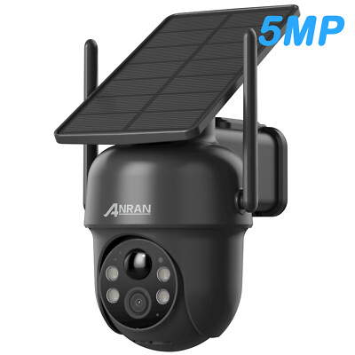 ANRAN 5MP HD Solar Überwachungskamera Aussen PTZ WLAN Akku Kamera Farbnachtsicht